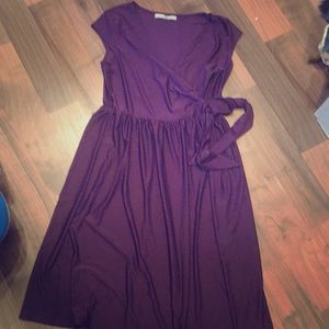 Purple faux wrap dress
